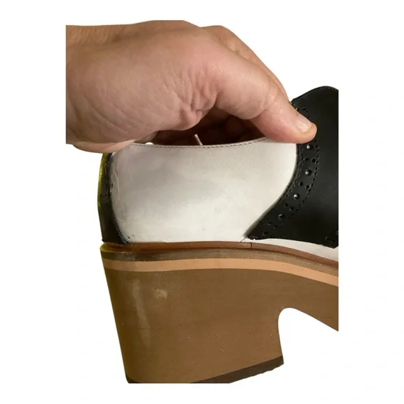 Robert Clergerie Black and White Platform Saddle Shoes- Fantastic! Size 39.5 - Picture 13 of 15